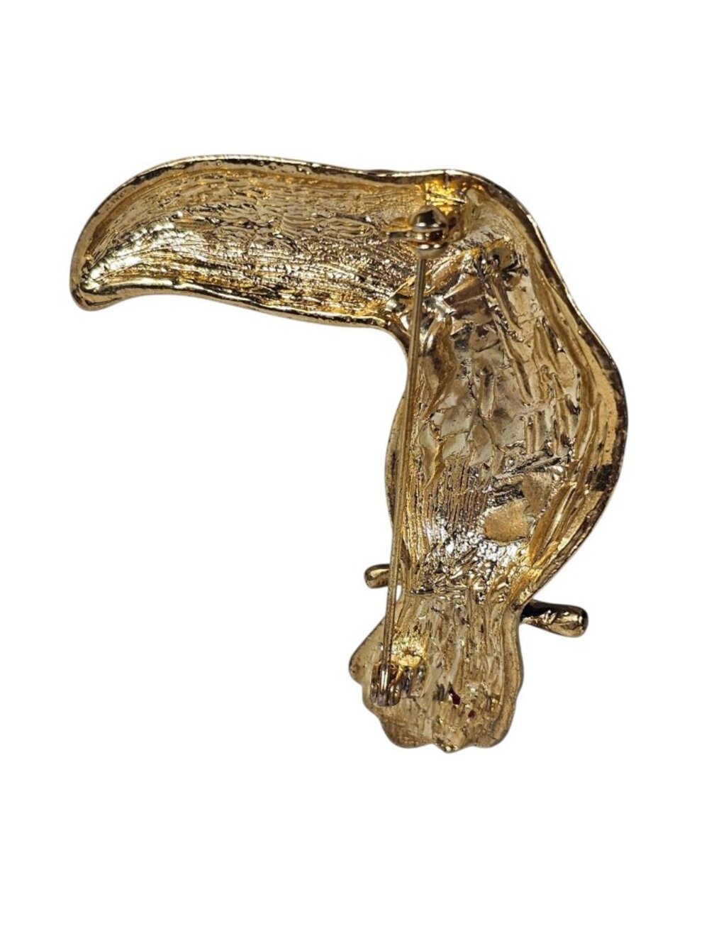 Vintage Toucan Parrot Pin Bird Rhinestone Crystal Cockatoo Brooch Multi Color - Picture 5 of 8